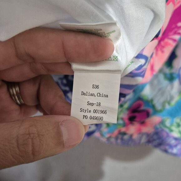 Lilly Pulitzer Girls Little Kinley Special Delivery Lace Blue Pink Dress 12 - Picture 8 of 9